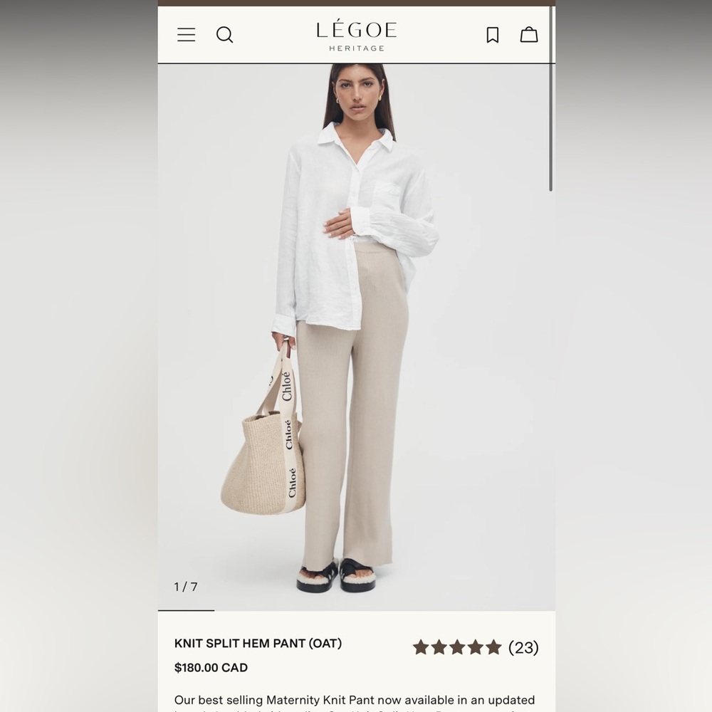 Heritage Wide Leg Knit Pants in Oat